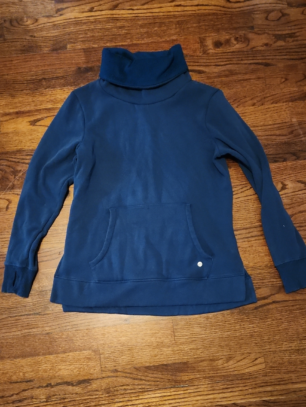 Apana Navy Cowl Neck Pullover with Pocket